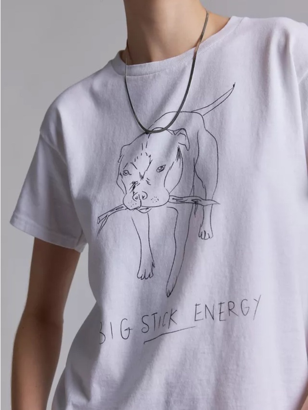 Urban Outfitters White Graphic 'Big Stick Energy' Tee - Picture 2 of 8